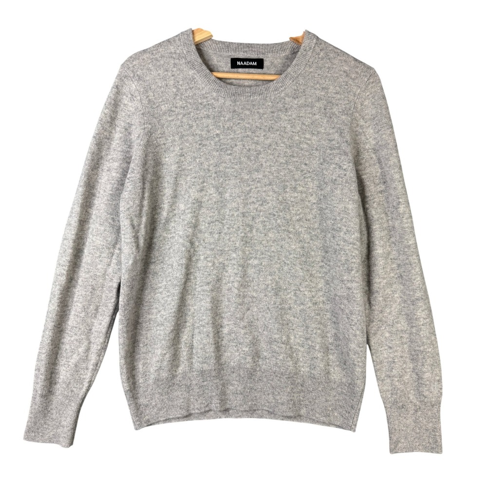 NAADAM The Essential Cashmere Crewneck Sweater Grey Heather Size M 100% Cashmere